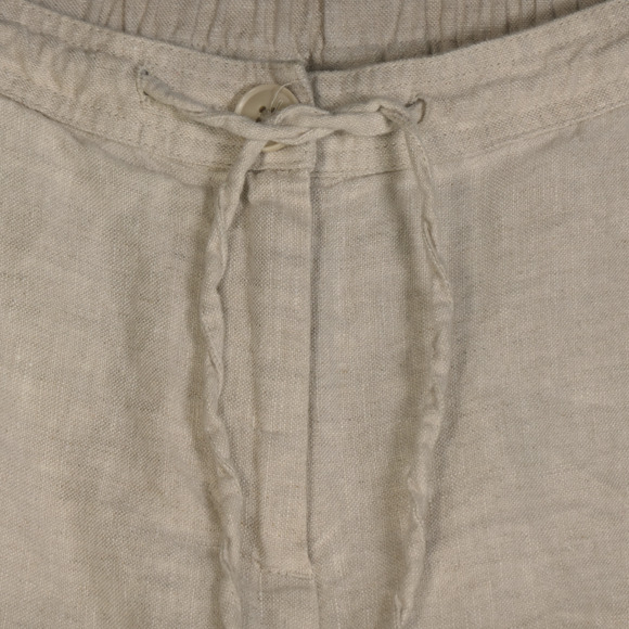 Kim by Kim Rogers Oatmeal Capri Pants Womens Size 12 100% Linen Pockets - Picture 3 of 10